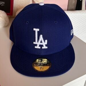 New Era LA Dodgers Fitted Cap in Royal Blue with White Logo